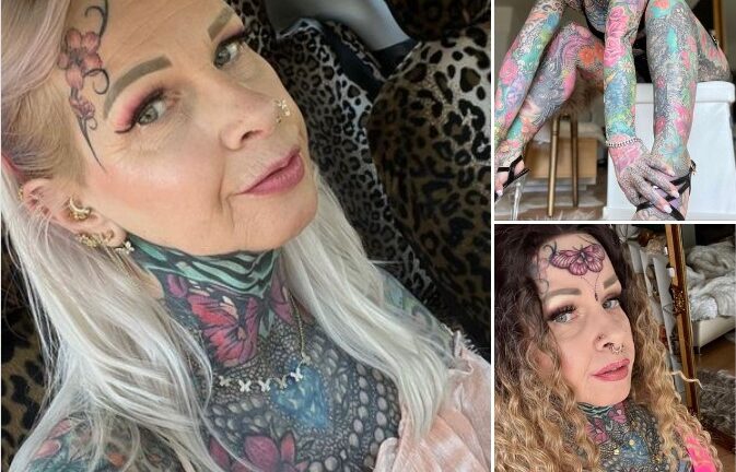 Grandma With Body Fully Covered In Tattoos Reveals What She Looked Like One Decade Ago