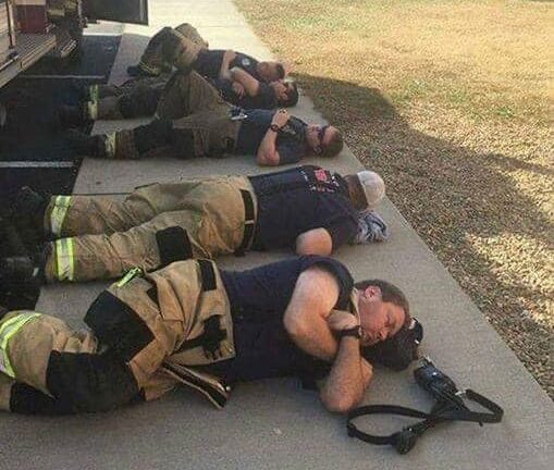 Why Are The Firefighters Lying On The Street? The Photo Goes Viral