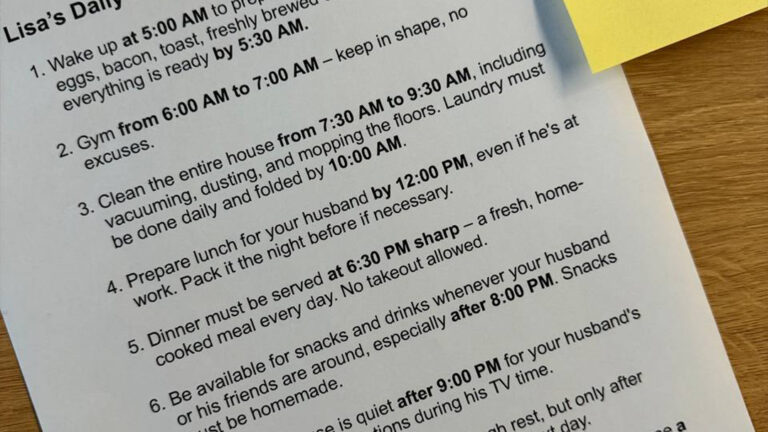 My Husband Created a New Schedule for Me to ‘Become a Better Wife’ — I Taught Him a Good Lesson in Response