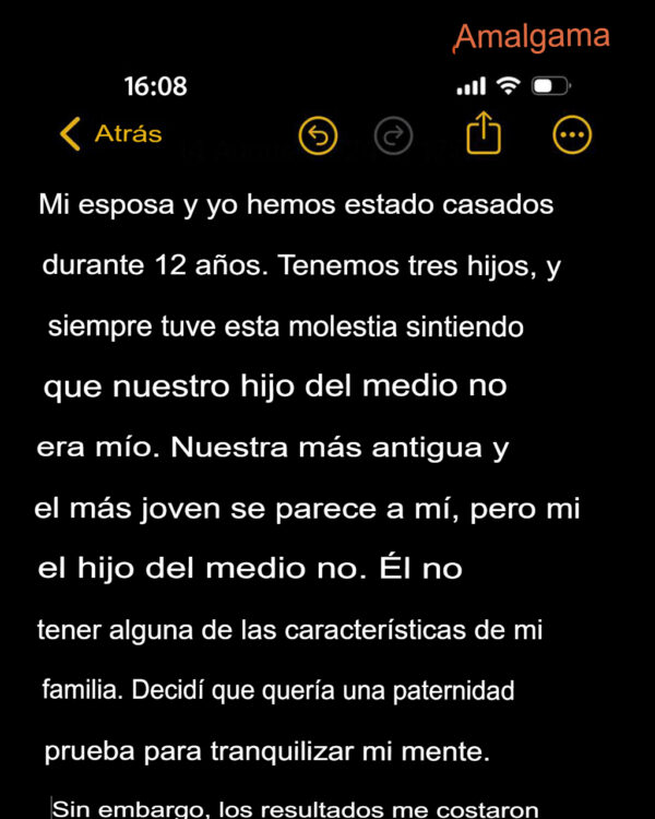 El hijo del medio de su padre no se parece lo suficiente a él, por lo que le hace una prueba de ADN