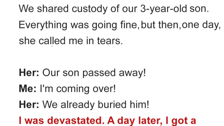 My Wife Told Me That Our 3-Year-Old Son Was Buried – A Day Later I Found Out the Horrible Truth