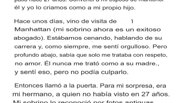 Mi hermano dejó a su hijo recién nacido en mi jardín hace 27 años. Hace dos días, regresó y me echó la culpa