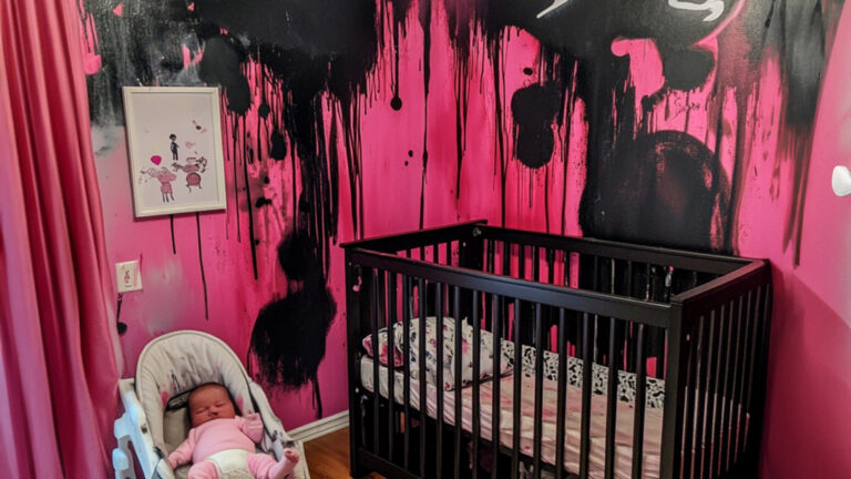 Regresé a casa después de dar a luz y encontré la habitación de mi bebé destruida y repintada de negro