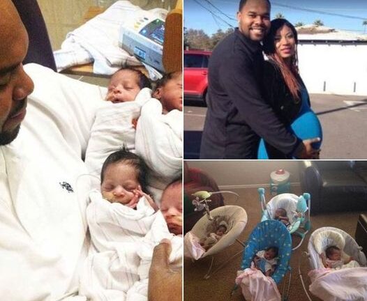 Husband kisses wife’s head before birth and murmurs five words – one hour later, he’s a single father to quadruplets.