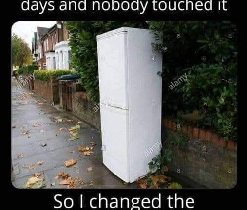 I Put a Free sign on this old Fridge Outside
