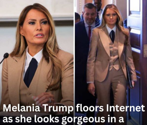 Melania Trump floors Internet as she looks gorgeous in a three-piece Ralph Lauren tan suit at Capitol Hill