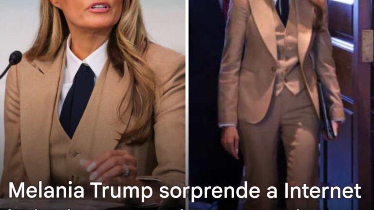 Melania Trump sorprende a Internet luciendo espectacular con un traje color canela de tres piezas de Ralph Lauren en el Capitolio.