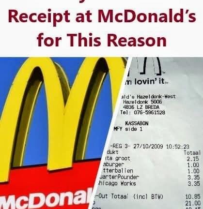 I Always Ask for a Receipt at McDonalds for This Reason