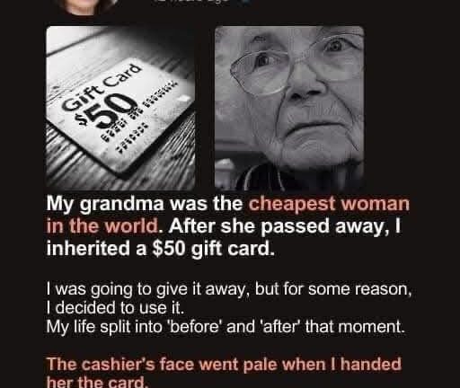 MY GRANDMA WAS THE CHEAPEST WOMAN IN THE WORLD