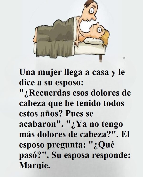 La mujer llega a casa y le cuenta a su marido.