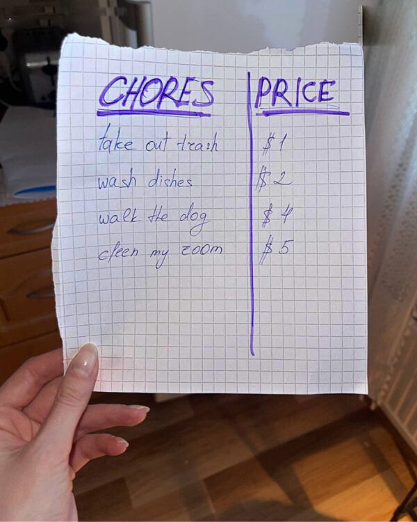 Spoiled Son Demands Money For Doing His Chores