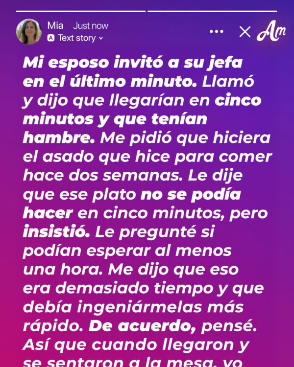 Mi esposo invitó a su jefe en el último minuto — Él se sorprendió cuando se sentó a nuestra mesa
