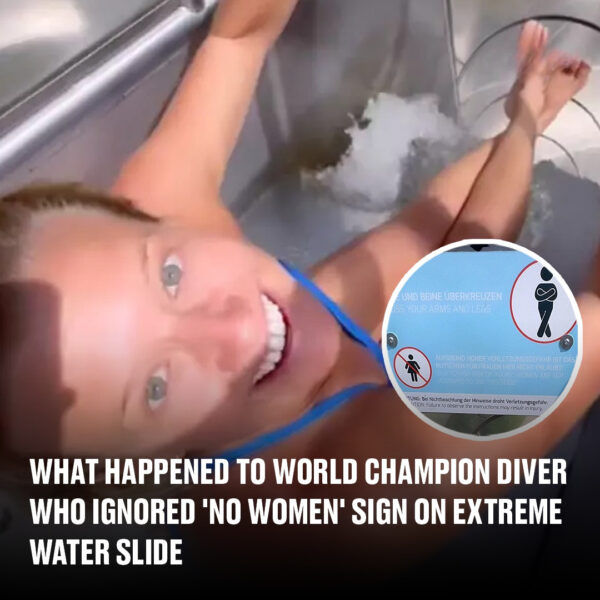 What happened to world champion diver who ignored ‘no women’ sign on extreme water slide