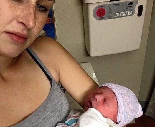 She placed her 30-day-old baby in the same bed with her, fed him and then put him to bed.