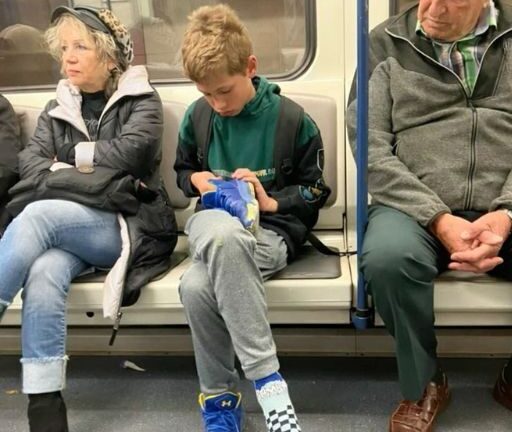 HE GOT ON THE TRAIN WITH NO SHOES—AND LEFT WITH MORE THAN JUST A PAIR