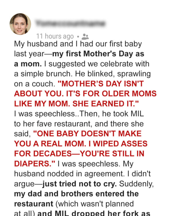 My MIL and Husband Said Mother’s Day Is Only for ‘Older’ Moms—My Family Proved Them Wrong