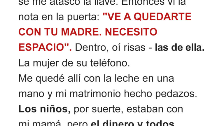 Mi esposo me echó de la casa para estar con su amante – No tenía idea de lo que le esperaba