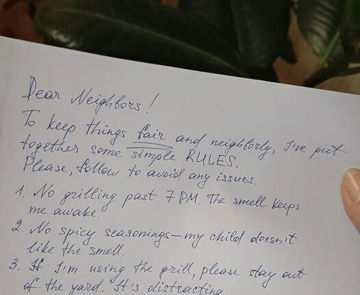 I ASKED MY NEIGHBOR TO CLEAN UP AFTER USING MY BBQ — THE NEXT DAY, SHE LEFT HER OWN “RULES” ON MY DOOR, BUT I SHUT THAT DOWN.
