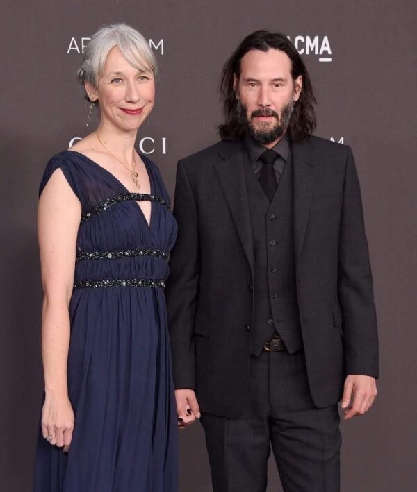 Keanu Reeves’ girlfriend, 54, faces mixed reactions after posing in teal cut-out dress on red carpet