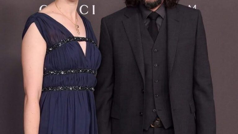Keanu Reeves’ girlfriend, 54, faces mixed reactions after posing in teal cut-out dress on red carpet