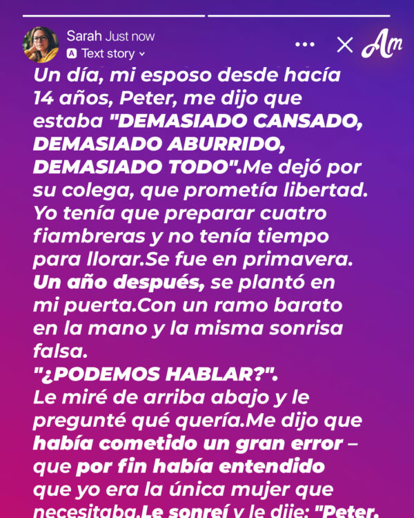 Mi esposo nos dejó a mí y a nuestros 4 hijos por una colega — Un año después, él llamó a mi puerta
