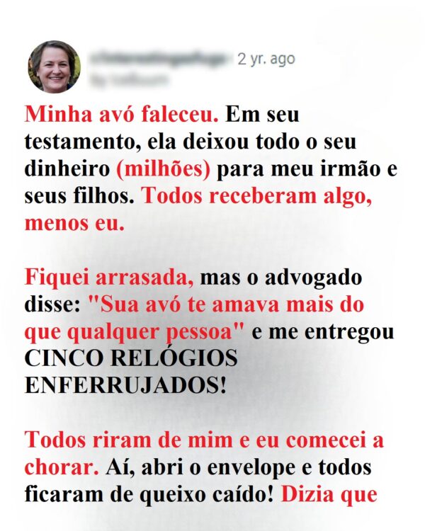 Linda herda os relógios antigos da avó e o irmão ganancioso ganha uma casa, e descobre que ela ganhou quase US$ 200 mil – História do Dia