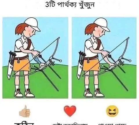 ১৫ সেকেন্ডের মধ্যে মহিলা তীরন্দাজদের ছবির মধ্যে ৩টি পার্থক্য চিহ্নিত করুন!