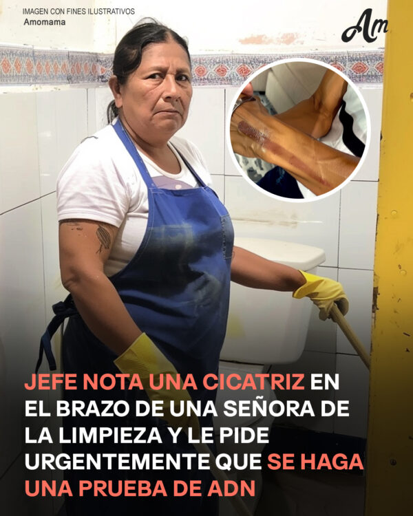 Un jefe ve una cicatriz en su empleada de limpieza y, entre lágrimas, se lanza a sus brazos – Historia del día