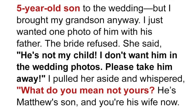 My New DIL Screamed, He Is Not My Child! and Banned My Grandson from the Wedding Photos, So I Stepped in to Show Everyone Who She Really Is