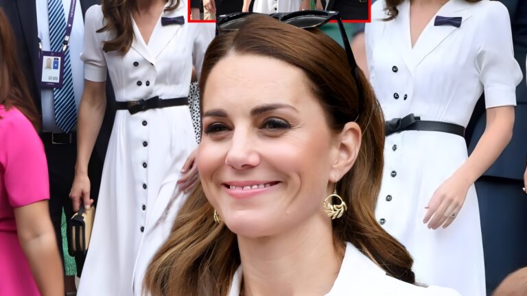 Catherine Stuns at Wimbledon in a Chic White Suzannah Dress, Showing Her Elegant Support…