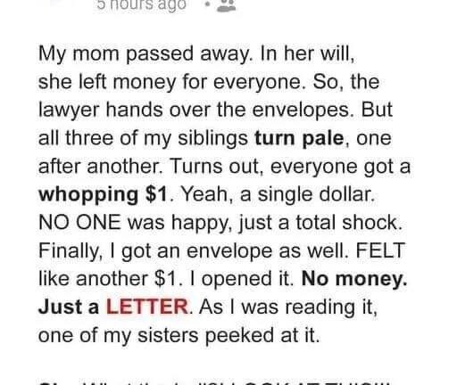 A Letter Instead of a Fortune: A Mother’s Final Gift and a Sibling Reunion