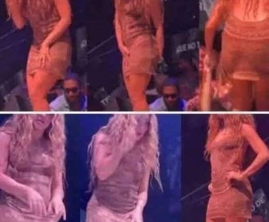 The moment Shakira leaves the stage after noticing that