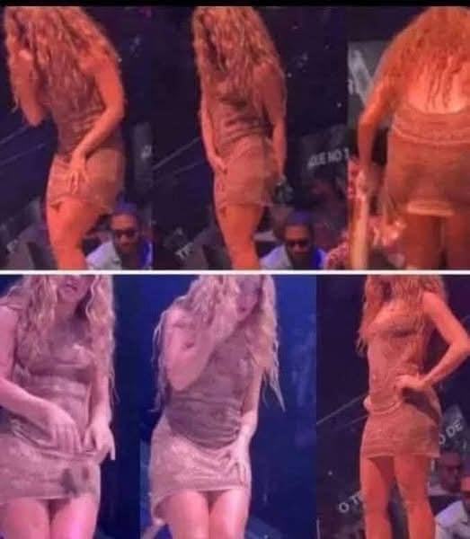 The moment Shakira leaves the stage after noticing that
